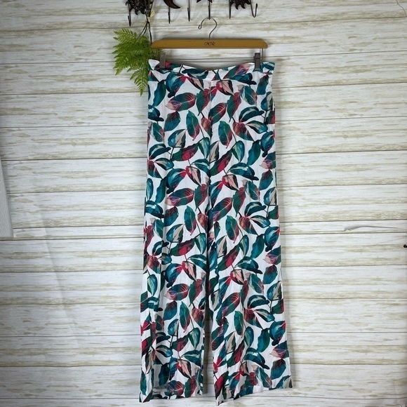 We Wore What Onia Leaf Print Wide Leg Palazzo Pants - Picture 1 of 4